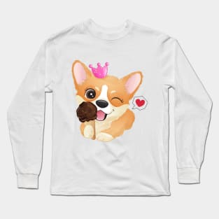 corgi dog love tshirt Long Sleeve T-Shirt